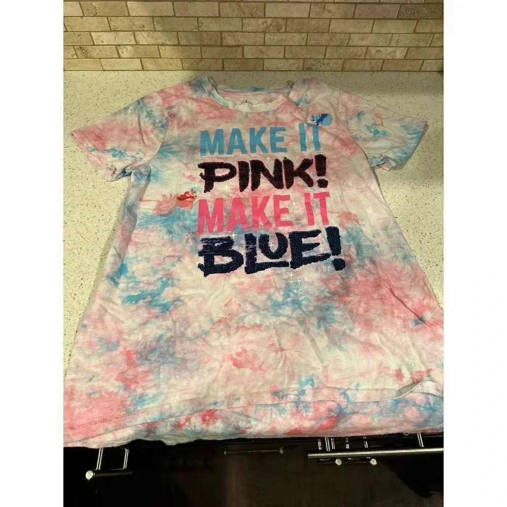 Disney make it pink or blue shirt b15